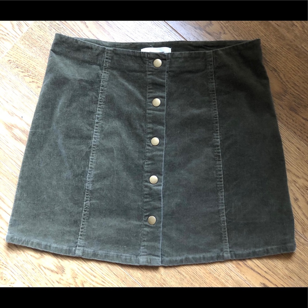Green corduroy skirt